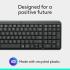 Logitech K250 Bluetooth Keyboard with Numpad, Easy Connectivity, Compact Wireless Keyboard Made with Recycled Plastic, Spill-Resistant, Comfortable Keys - Windows/MacOS - Graphite (عربي)