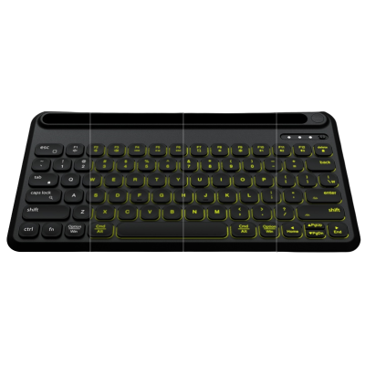 ABKONCORE TOS250 Multi-Device OS RGB BackLighting Wireless BlueTooth 5.1 Connectivity W/Type-C Charging Port-Slim 78Keys Compact KeyBoard