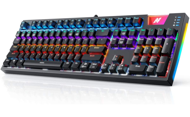 ABKONCORE K660 ARC W/ RGB Side LED&Backlit Keyboard Mechanical Gaming Keyboard IP42 Splash-Proof-Blue Switches