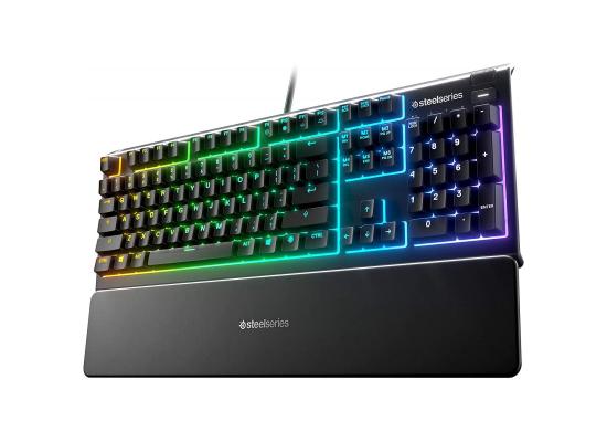SteelSeries APEX 3 ,Water resistant, RGB 10-Zone - Whisper Quiet Gaming Switch (Membrane) KeyBoard