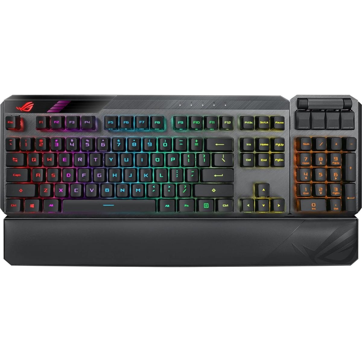 ASUS ROG Claymore II Wireless Modular (Full Size & TKL) Gaming Optical Mechanical Switch Keyboard (ROG RX RED) ,PBT , Up To 43 Hours Battery, Detachable Numpad, RGB Aura Sync, Media Controls