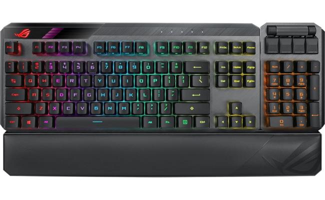 ASUS ROG Claymore II Wireless Modular (Full Size & TKL) Gaming Optical Mechanical Switch Keyboard (ROG RX RED) ,PBT , Up To 43 Hours Battery, Detachable Numpad, RGB Aura Sync, Media Controls
