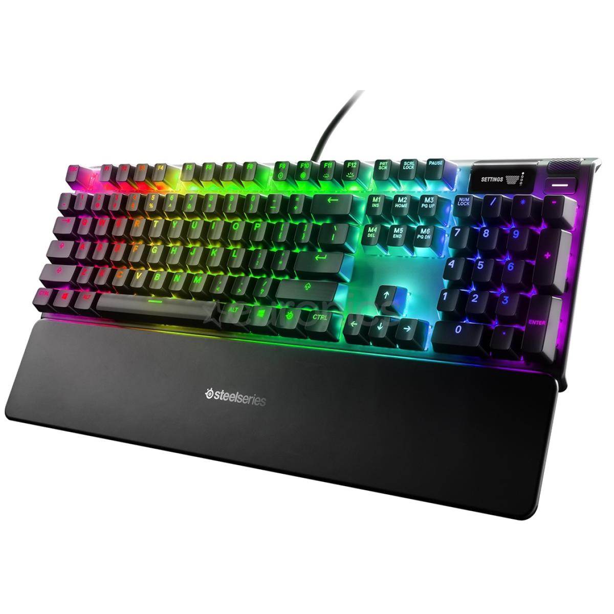 SteelSeries Apex 5 Wired RGB Hybrid Mechanical Gaming Keyboard w/ OLED Smart Display, Tactile Click Of A Blue Switch With Membrane Smoothness