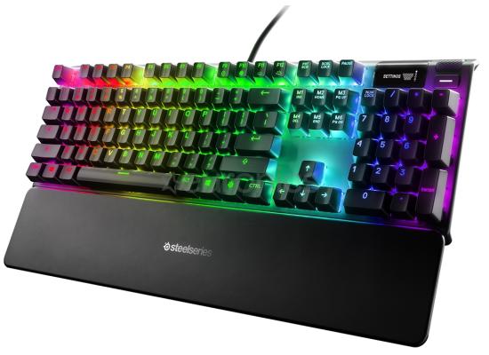 SteelSeries Apex 5 Wired RGB Hybrid Mechanical Gaming Keyboard w/ OLED Smart Display, Tactile Click Of A Blue Switch With Membrane Smoothness