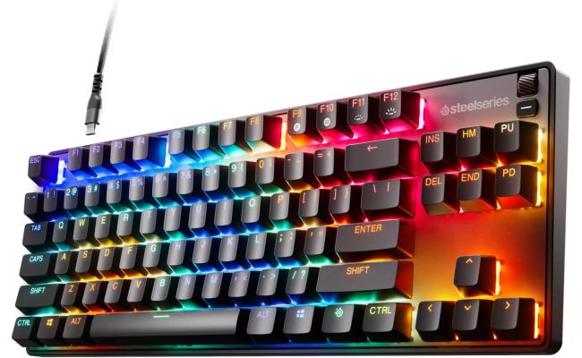 SteelSeries Apex 9 TKL Esports 80% PBT Wired RGB Optical Mechanical Gaming Keyboard With Aluminum Alloy Frame, Hot Swappable Switches