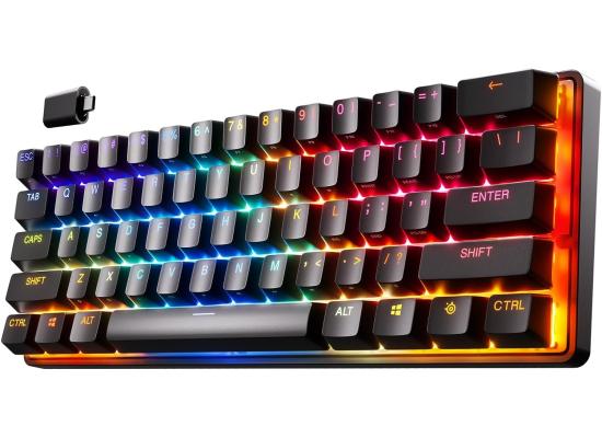 SteelSeries Apex Pro Mini Wireless 60% (2.4GHz/Bluetooth) RGB Mechanical Gaming Keyboard W/ HyperMagnetic OmniPoint Adjustable Switches, World’s Fastest Mechanical Switches 