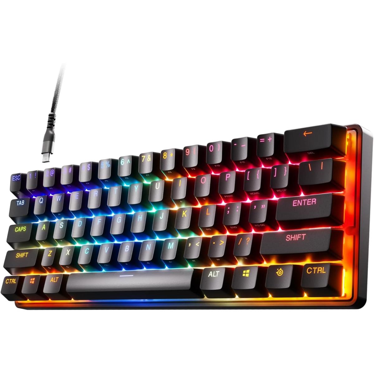SteelSeries Apex Pro Mini Weird HyperMagnetic Gaming Keyboard – Adjustable Actuation – Compact 60% Form Factor – RGB – PBT Keycaps – USB-C​