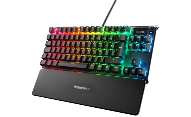 SteelSeries Apex Pro TKL Wired 80% RGB Mechanical Gaming Keyboard W/ OLED Smart Display, HyperMagnetic OmniPoint Adjustable Switches, World’s Fastest Mechanical Switches