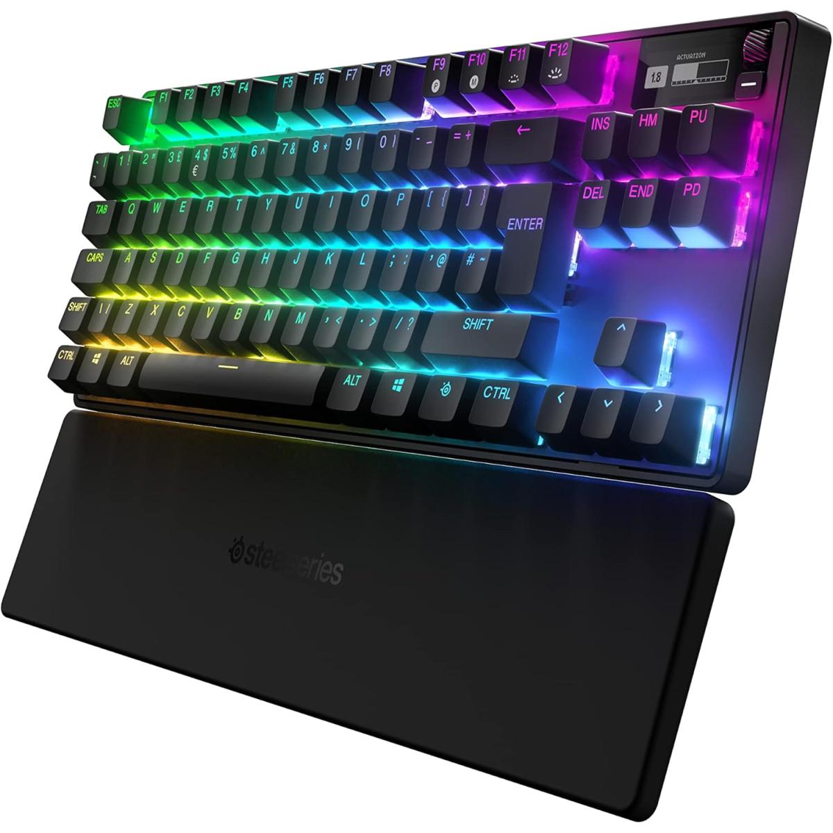 SteelSeries Apex Pro TKL Wireless 80% (2023) (2.4GHz/Bluetooth) RGB Mechanical Gaming Keyboard W/ OLED Smart Display, HyperMagnetic OmniPoint Adjustable Switches, World’s Fastest Mechanical Switches