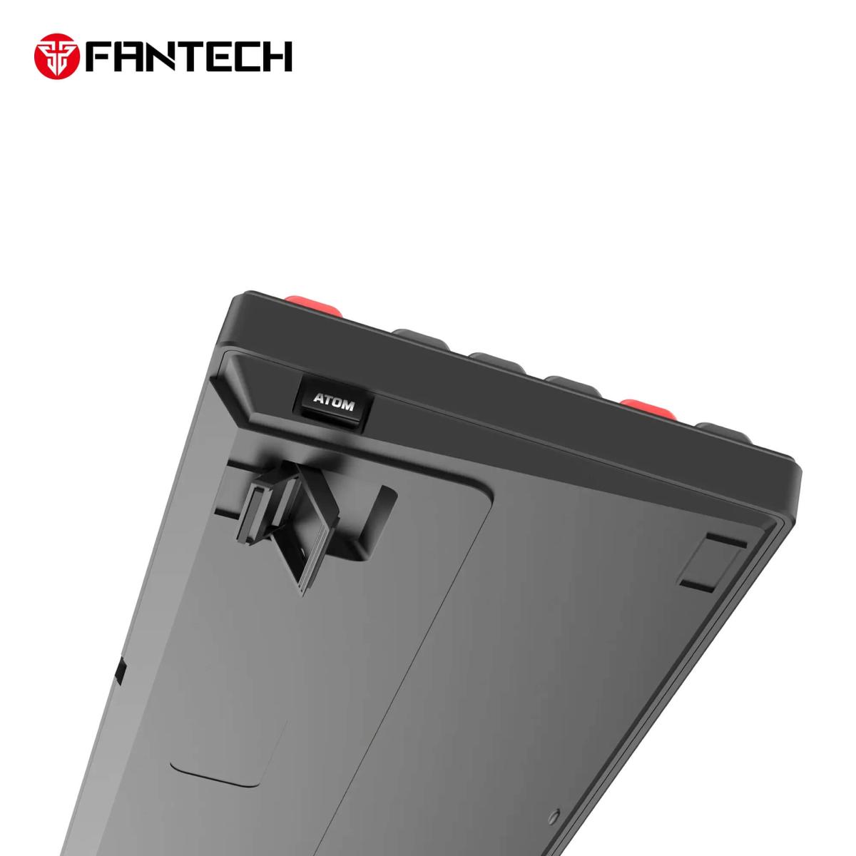 Fantech Atom Pro79 MK917 TRI-Mode Connection (Wireless 2.4GHz, BT 5.0, Wired) 79 Keys (TKL 75% Size) RGB Mechanical Gaming Keyboard, Hot Swappable w/ Smart LCD For Win & Mac - Black/Red Switch