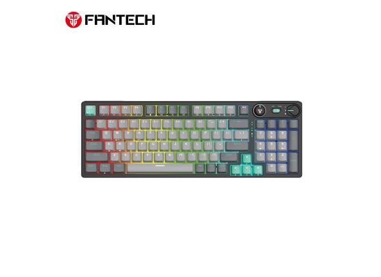 Fantech Atom Pro96 Mk914 TRI-Mode Connection (Wireless 2.4GHz, BT 5.0, Wired) 83 Keys (Full Size) RGB 3 Colors Combination Mechanical Gaming Keyboard, Anti-Ghosting Full Keys, Volume Knob - Stellar Edition Mercury/Red Switch