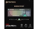 Fantech Atom Pro96 Mk914 TRI-Mode Connection (Wireless 2.4GHz, BT 5.0, Wired) 83 Keys (Full Size) RGB 3 Colors Combination Mechanical Gaming Keyboard, Anti-Ghosting Full Keys, Volume Knob - Stellar Edition Mercury/Red Switch