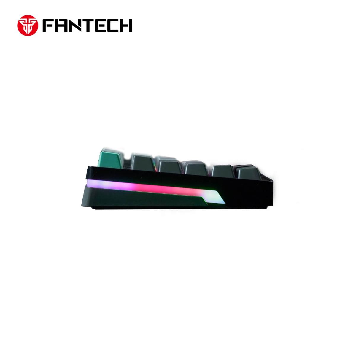 Fantech Atom Pro96 Mk914 TRI-Mode Connection (Wireless 2.4GHz, BT 5.0, Wired) 83 Keys (Full Size) RGB 3 Colors Combination Mechanical Gaming Keyboard, Anti-Ghosting Full Keys, Volume Knob - Stellar Edition Mercury/Red Switch