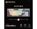 Fantech Atom Pro96 Mk914 TRI-Mode Connection (Wireless 2.4GHz, BT 5.0, Wired) 83 Keys (Full Size) RGB 3 Colors Combination Mechanical Gaming Keyboard, Anti-Ghosting Full Keys, Volume Knob - Stellar Edition Saturn/Red Switch