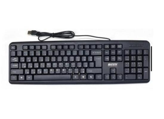 Besta (BT-K11) Economic Office USB Wired Standard Corded Narrow Frame Design Keyboard-Full Size Black