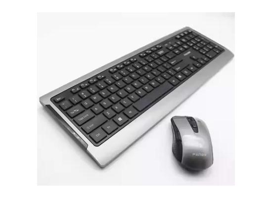 FAMOR CS100 Wireless 2.4GHz Kit, Keyboard & Mouse Combo, 1600 DPI High Grade Mouse, Metallic Grey & Black Color