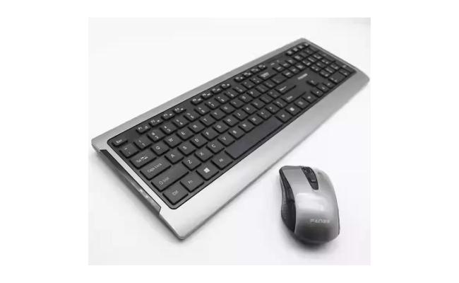 FAMOR CS100 Wireless 2.4GHz Kit, Keyboard & Mouse Combo, 1600 DPI High Grade Mouse, Metallic Grey & Black Color