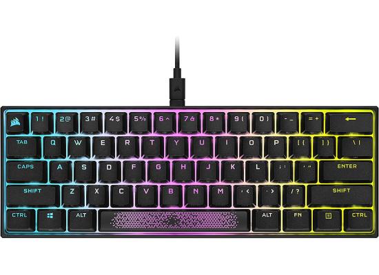 Corsair K65 RGB MINI 60% Black Type-C Wired Mechanical Gaming Keyboard w/ Axon Technology - CHERRY MX Red