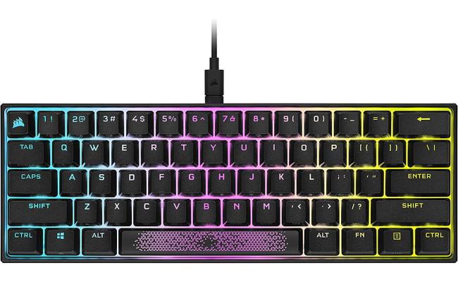 Corsair K65 RGB MINI 60% Black Type-C Wired Mechanical Gaming Keyboard w/ Axon Technology - CHERRY MX Red