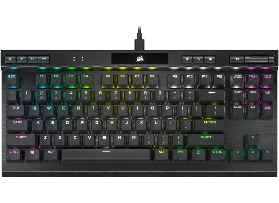Corsair K70 RGB TKL 80% Black Type-C Wired Optical Mechanical Gaming Keyboard For PC & Mac, Up To 8,000Hz Hyper-Polling Rate w/ Tournament Design, PBT Double Shot PRO Keycaps, Media Control & Axon Technology - OPX Optical Switches