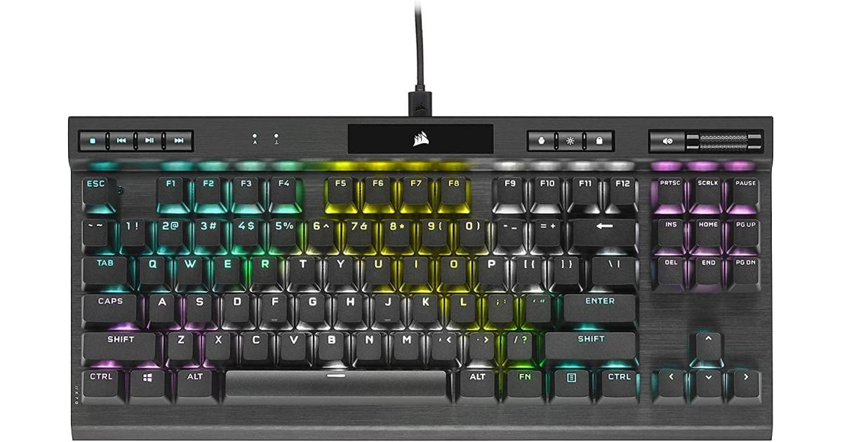Corsair K70 RGB TKL 80 Black TypeC Wired Mechanical Gaming Keyboard w