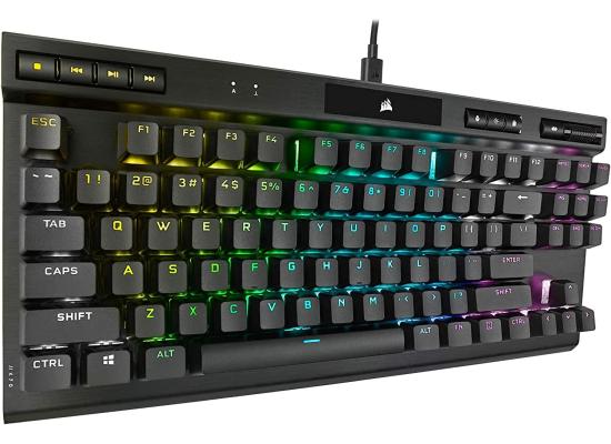 Corsair K70 RGB TKL 80% Black Type-C Wired Mechanical Gaming Keyboard w/ Axon Technology - CHERRY MX Red