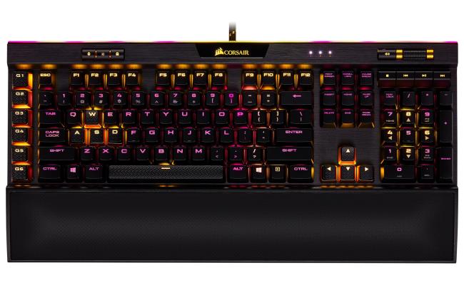Corsair K95 RGB PLATINUM SE Full-Sized Black & Gold Wired Mechanical Gaming Keyboard w/ Palm Rest - CHERRY MX Speed (عربي)