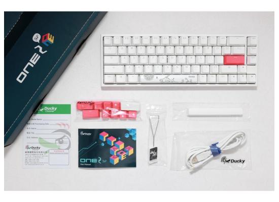 Ducky One 2- SF Red switch White keycaps White case/ RGB Mechanical Gaming Keyboard