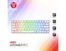 FANTECH ATOM63 MK859 WIRED RGB 60% Modular Mechanical Gaming Keyboard, Detachable Type-C, Blue Switch-White(عربي)