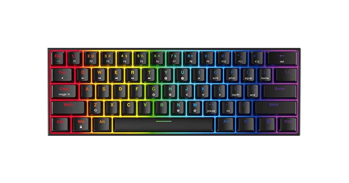 FANTECH MAXFIT61 MK857 RGB Wired 60 Mechanical Keyboard, 61 Keys Hot