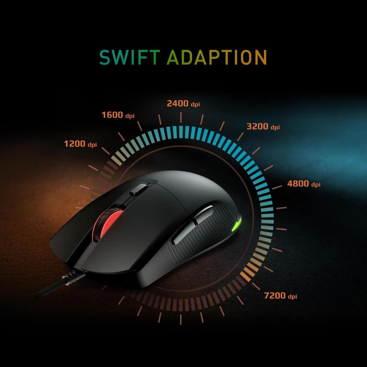 MSI Forge GK310 Combo (Kit) Gaming RGB Hot Swappable Mechanical RED Switch USB 2.0 Full Size Keyboard & Forge Mouse 7200 DPI Optical Gaming Mouse, Anti-Ghosting Keyboard,  (عربي)