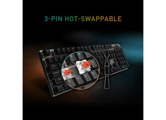 MSI Forge GK310 Combo (Kit) Gaming RGB Hot Swappable Mechanical RED Switch USB 2.0 Full Size Keyboard & Forge Mouse 7200 DPI Optical Gaming Mouse, Anti-Ghosting Keyboard, (عربي)