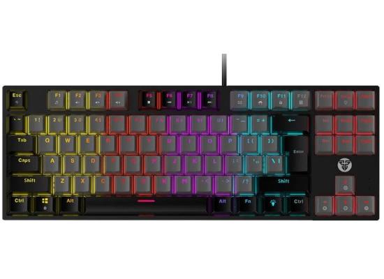 FANTECH ATOM MK876 TKL WIRED RGB 80% Mechanical Gaming Keyboard, 1.8m Braided Cable, Blue Switch-Gray