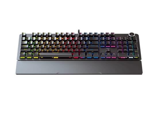 Fantech MaxPower MK853 V2 RGB Mechanical Gaming Keyboard, Macro Supported, Ergonomic Wrist Rest, Anti Ghost Keys - Black/Red Switch