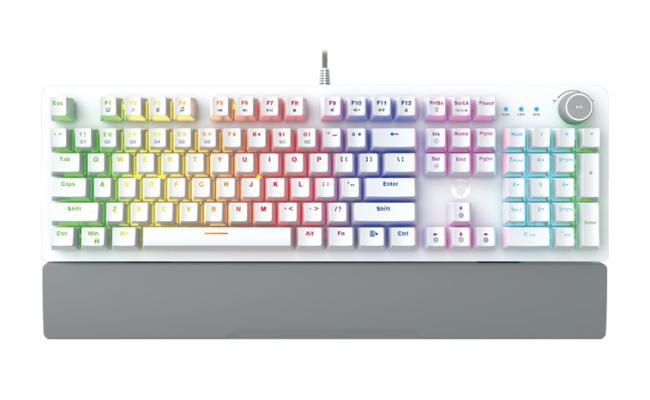 Fantech MaxPower MK853 RGB Mechanical Gaming (White) Keyboard, Macro Supported, Ergonomic Wrist Rest - Red Switch
