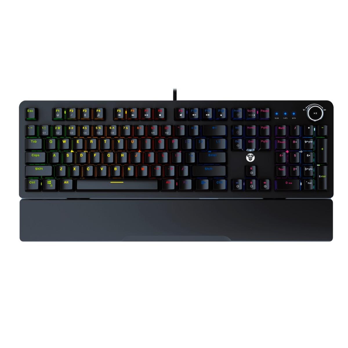 Fantech MaxPower MK853 RGB Mechanical Gaming Keyboard, Macro Supported, Ergonomic Wrist Rest, Anti Ghost Keys, Blue Switch