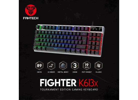 Fantech Fighter K613x (80%) Membrane Compact Gaming Keyboard w/ Alluminium Body & 3 RGB Backlit Modes - Floating Switch