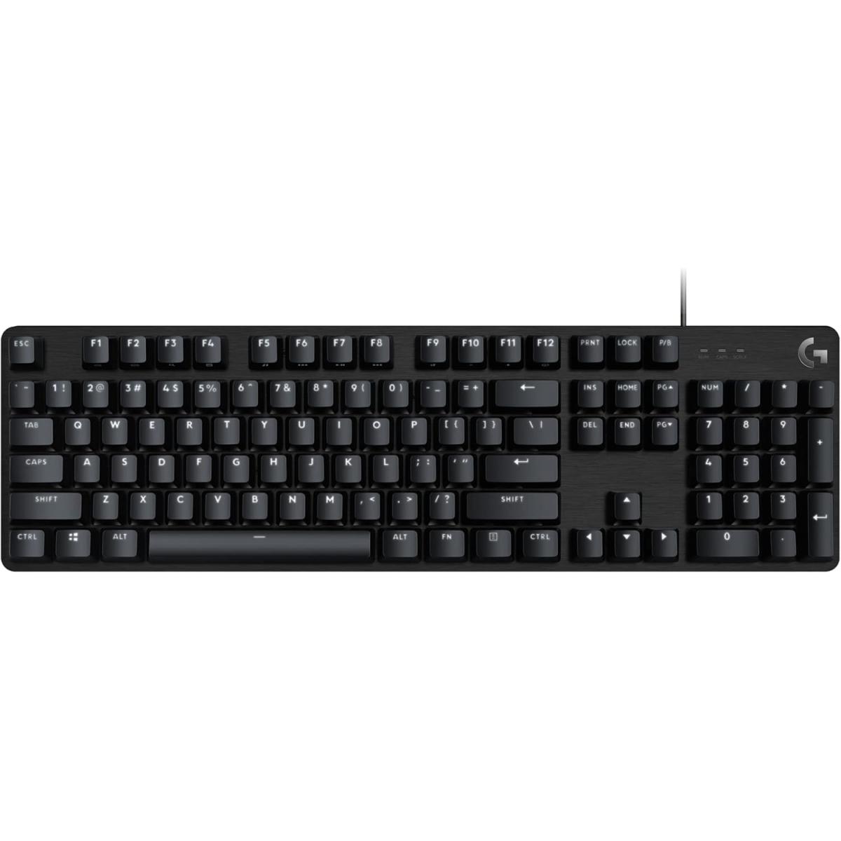 Logitech G413 SE Full-Size Mechanical Gaming Keyboard - Backlit Keyboard with Tactile Mechanical Switches, Anti-Ghosting, Compatible with Windows, macOS - Black Aluminum(عربي)