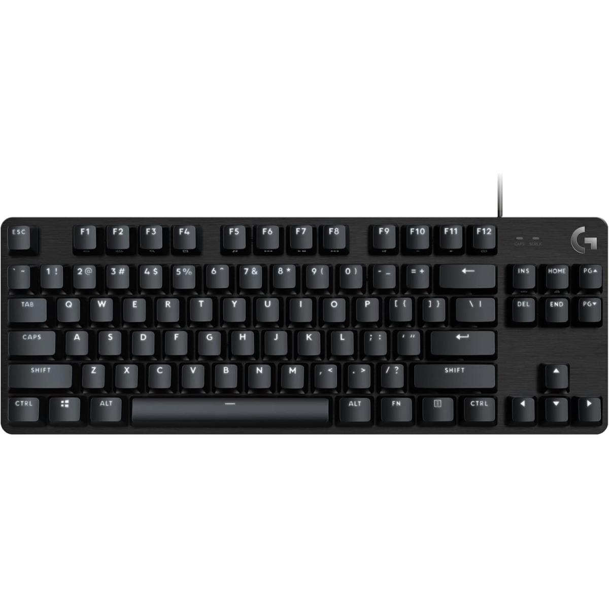 Logitech G413 TKL SE Mechanical Gaming Keyboard - Compact Backlit Keyboard with Tactile Mechanical Switches, Anti-Ghosting, Compatible with Windows, macOS - Black Aluminum(عربي)