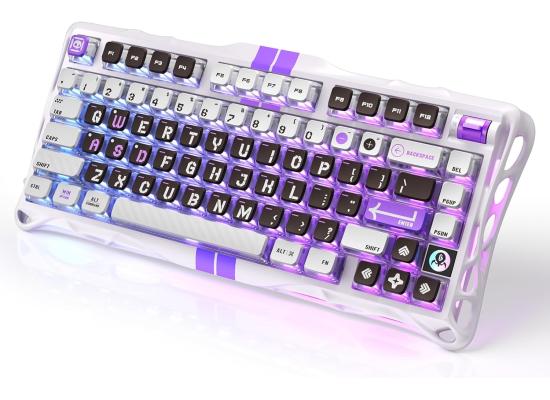GravaStar Mercury V75 HE Keyboard – 75% Hall‑Effect Magnetic‑Switch Gaming Keyboard, 79‑Key, 8000 Hz Polling, 0.005RT, Wired USB-C, RGB Backlit, Adjustable Actuation, Semi‑Aluminum Chassis -Mecha Gray