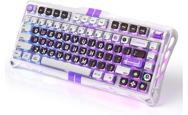 GravaStar Mercury V75 HE Keyboard – 75% Hall‑Effect Magnetic‑Switch Gaming Keyboard, 79‑Key, 8000 Hz Polling, 0.005RT, Wired USB-C, RGB Backlit, Adjustable Actuation, Semi‑Aluminum Chassis -Mecha Gray