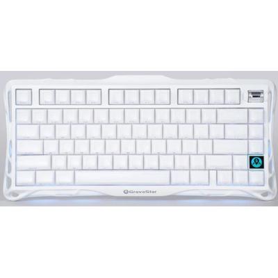 GravaStar Mercury K1 75% Wireless Mechanical Gaming Keyboard, Aluminum Alloy Exoskeleton Design, Gasket Custom Keyboard Hot-Swap Socket, Linear Switches, RGB Backlit ,White
