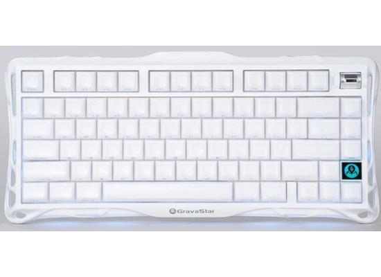 GravaStar Mercury K1 75% Wireless Mechanical Gaming Keyboard, Aluminum Alloy Exoskeleton Design, Gasket Custom Keyboard Hot-Swap Socket, Linear Switches, RGB Backlit ,White