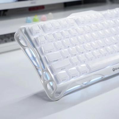 GravaStar Mercury K1 75% Wireless Mechanical Gaming Keyboard, Aluminum Alloy Exoskeleton Design, Gasket Custom Keyboard Hot-Swap Socket, Linear Switches, RGB Backlit ,White