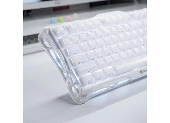 GravaStar Mercury K1 75% Wireless Mechanical Gaming Keyboard, Aluminum Alloy Exoskeleton Design, Gasket Custom Keyboard Hot-Swap Socket, Linear Switches, RGB Backlit ,White