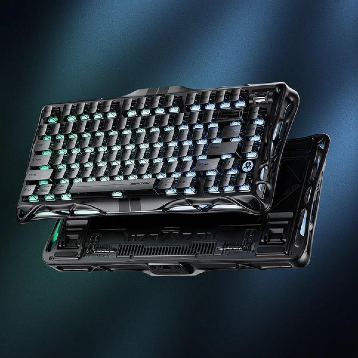 GravaStar Mercury V75 HE USB Wired Gaming Keyboard, True 8kHz Polling Rate, Hall Effect magnetic switch technology, 16 Modes Multi-Zone RGB Lighting, ​Hot-Swappable Design, Semi-Aluminum Body