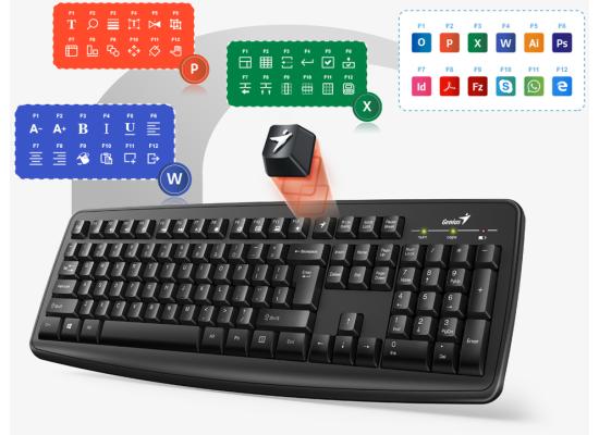 Genius KM-8100 2.4GHz Wireless Smart Water Resistant Keyboard & Mouse Kit