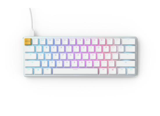 Glorious GMMK COMPACT (60%) , Modular Mechanical Gaming Keyboard - US (ANSI) 61/62 Keys -Removable USB Cord , RGB LED Backlit, Hot Swap Switches (White Ice Edition/Brown Switches)