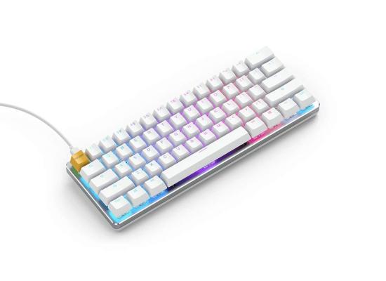 Glorious GMMK COMPACT (60%) , Modular Mechanical Gaming Keyboard - US (ANSI) 61/62 Keys -Removable USB Cord , RGB LED Backlit, Hot Swap Switches (White Ice Edition/Brown Switches)