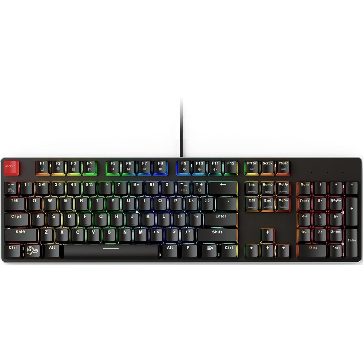 Glorious GMMK Full Size, Modular Mechanical Gaming Keyboard - Full Size 104/105 Keys - RGB LED Backlit, Hot Swap Switches (Black/Brown Switches)
